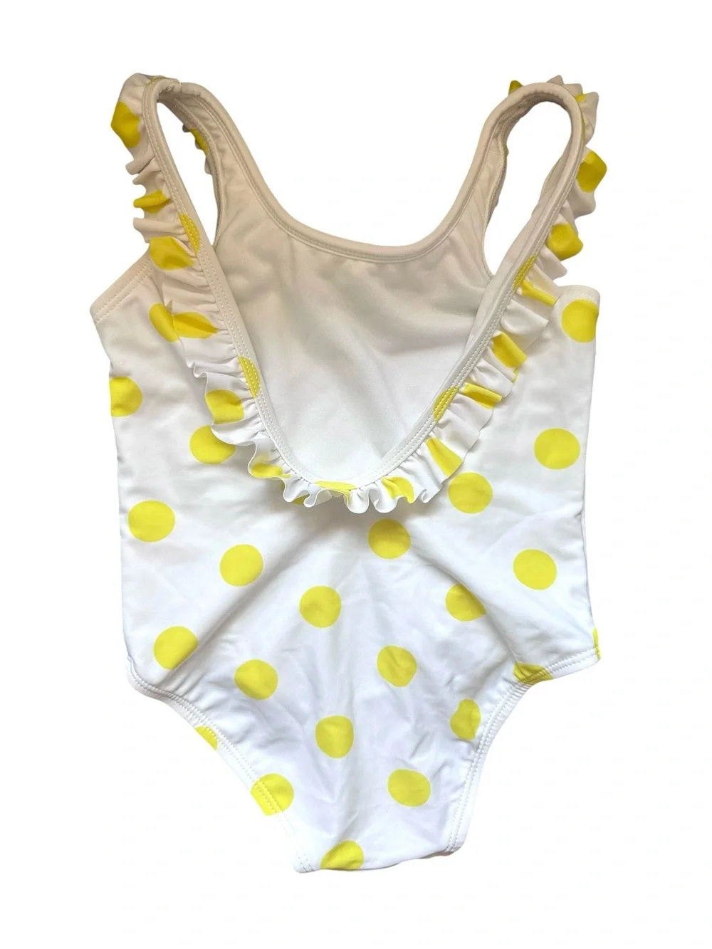 Sugar Coast by Lolli Swimsuit Ruffles Yellow White Polka Dot Size 3T
